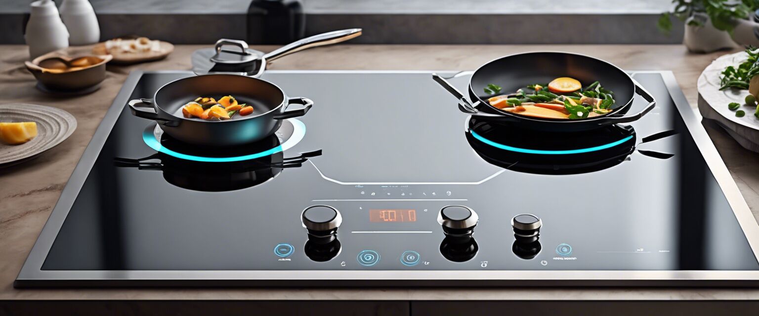 Induction cooktop in a kitchen