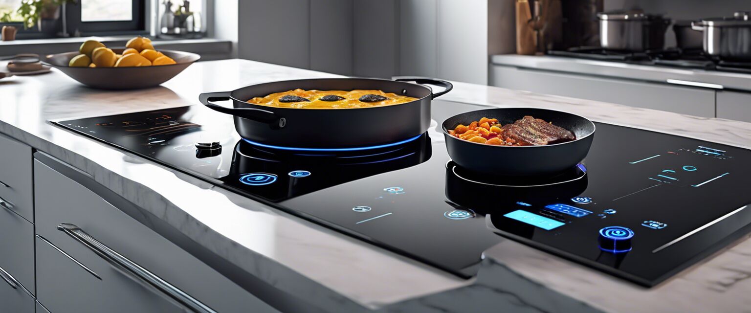 Smart cooktop in a kitchen