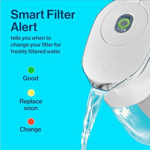 Smart water filter alert with color indicators for filter status